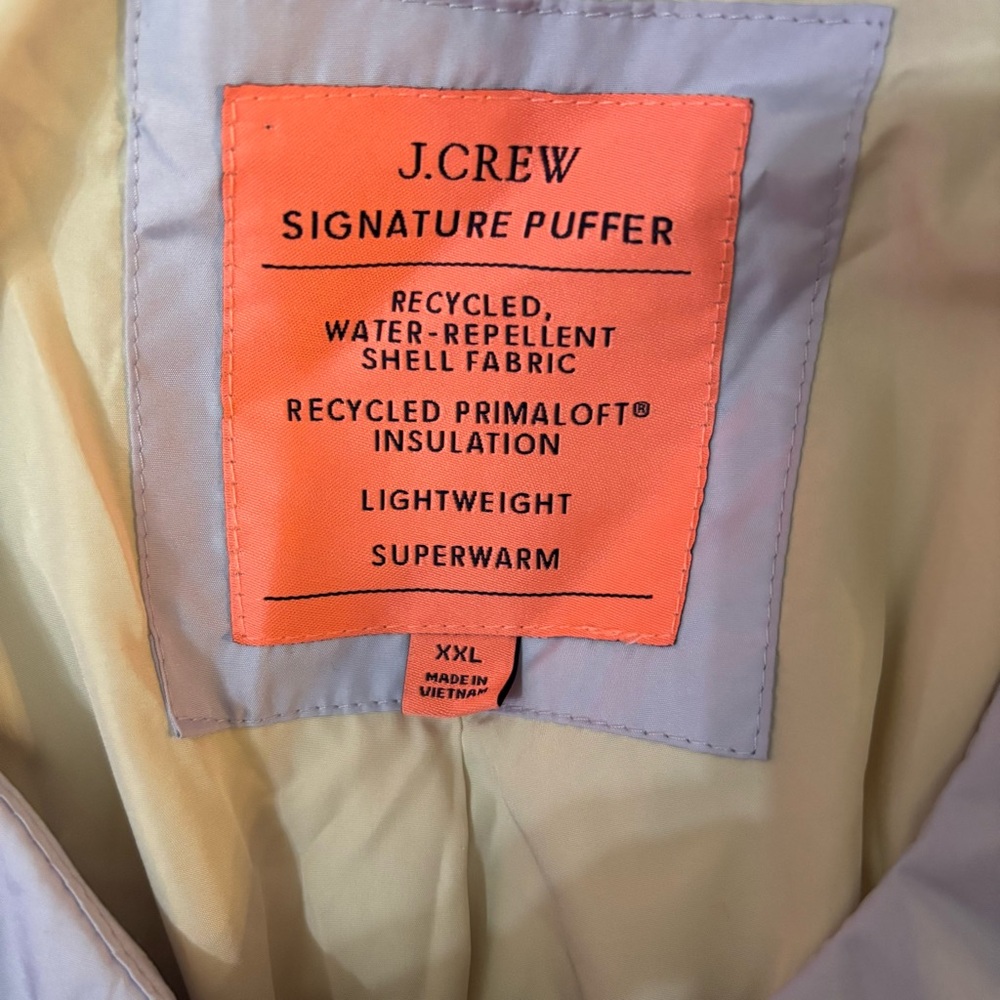 J.Cew Lilac cropped puffer coat. Xxl - Picture 5 of 5